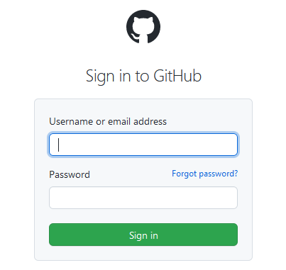 Logging in to GitHub