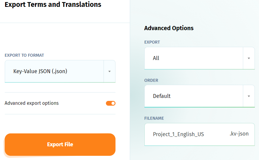 POEditor - exporting translations