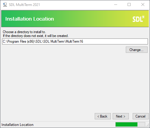 SDL Trados Studio - selecting installation folder