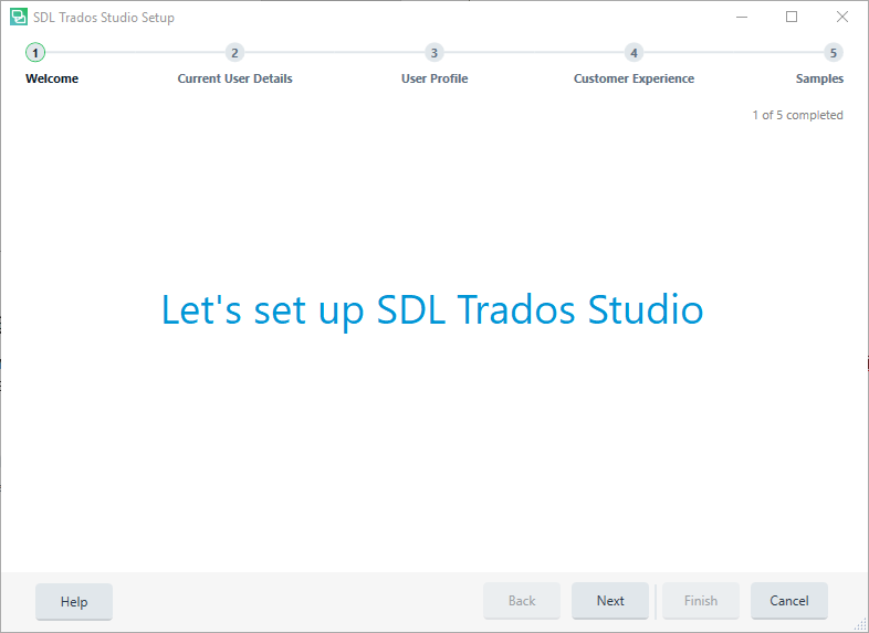 SDL Trados Studio - initial setup - step 1